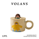 VOLANS·Deer·杯具可愛杯子帶蓋創(chuàng)意馬克杯陶瓷杯情侶水杯 | 嶼鹿 雨傘女孩-帶蓋