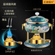 CZGY琺瑯彩一人一鍋小火鍋充氣瓦斯?fàn)t家用小型酒精爐戶外單人自助鍋具 籃綠國(guó)風(fēng)款-八代爐芯 17cm