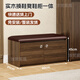 淺梵家用進(jìn)門(mén)口實(shí)木換鞋凳鞋柜一體入戶(hù)玄關(guān)可坐式鞋架長(cháng)條儲物穿鞋凳 胡桃色兩層80cm-咖色坐墊