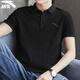 安踏（ANTA）polo衫男t恤男短袖衣服運動(dòng)服飾春季冰絲速干足球跑步男士健身裝 黑色 L