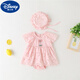 迪士尼（Disney）嬰兒衣服夏季薄款包屁衣3個月6女寶寶連體衣純棉夏裝公主哈衣裙子 粉色含帽 66cm 建議9-13斤左右)