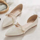 大東女士2025新款晚晚仙女風(fēng)配裙子女鞋淺口尖頭法式氣質(zhì)夏季一腳蹬單鞋女 米白色 37