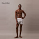 Calvin Klein內(nèi)衣25春夏新款男士純棉府綢ck寬松阿羅褲家居平角內(nèi)褲男NM2831 VTD-白底字母 1條 M