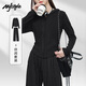MJ STYLE運(yùn)動(dòng)套裝女秋季2025年修身短款開衫外套糯米闊腿褲氣質(zhì)百搭兩件套