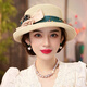 布塔布塔帽子女士夏季戶外防曬遮陽(yáng)帽子海邊太陽(yáng)帽透氣草帽百搭帽子 米色