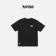 EVISU【限時(shí)折上折】福神男女同款流行休閑時(shí)尚運動(dòng)商標短袖T恤 黑色 M 【寬松效果需拍大1-2個(gè)尺碼】