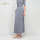 OVV2025春夏新款女裝經(jīng)典直筒易搭配休閑通勤針織半身裙 砂石灰 XS