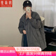 斐莉玥2024年新款蝙蝠袖羽絨服女中長款寬松時尚大碼白鴨絨保暖冬季外套 灰色 喜歡寬松的拍 S 90-130斤