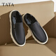 他她（TATA）一腳蹬商務(wù)休閑皮鞋男士真皮爸爸鞋2025春季新款OER01AM5 藍(lán)色 40