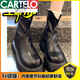 卡帝樂(lè )鱷魚(yú)（CARTELO）新品牛皮版網(wǎng)紅馬丁靴2025新款英倫風(fēng)厚底圓頭v口白色超火短靴女 黑色加絨(升級版) 39