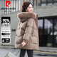 皮爾卡丹（pierre cardin）媽l媽冬裝羽絨服2025新款中老年人女冬季加厚中長(cháng)款外套針織 咖色 3XL (170) 120-135斤