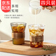 鹿珊伍玻璃杯【四個(gè)裝】耐高溫防燙果汁杯家用實(shí)用咖啡泡果汁茶杯牛奶杯 風(fēng)琴束腰杯竹木款 320ml 4只