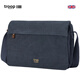 Troop挎包男包單肩包男斜跨包潮歐美復古男士斜挎包背包帆布包橫款男包 中號深牛仔藍TRP0241【A款】