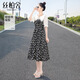 絲柏舍娃娃領(lǐng)碎花裙2025夏裝新款女拼接泡泡袖氣質(zhì)顯瘦連衣裙