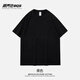 BFDQJS 純色白色短袖t恤男春夏新款潮流百搭體恤純棉內搭上衣圓領(lǐng)打底衫 【230G重磅】活性黑 S （推薦體重80-100斤）