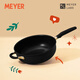 美亞（MEYER）不粘鍋Accent系列加厚炒菜鍋多用鍋炒鍋通用電磁爐小鋁合金鍋 黑色【不帶蓋】 26cm