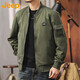吉普（JEEP）美國正品Jeep棒球領(lǐng)飛行夾克男士春秋季美式重磅潮牌外套上衣秋冬 軍綠色-棒球領(lǐng) 常規 【官方正品】 XL 【適合145斤左右】