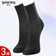 寓美薄款精棉松口情侶襪2479 男女春秋寬口防勒簡(jiǎn)約純色吸汗透氣商務(wù) 黑色 /男24-26cm/ 3雙