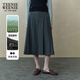 Teenie Weenie小熊女裝半身裙秋季新款灰色大擺裙通勤風優(yōu)雅百褶裙 中灰色 S