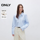 ONLY2025秋季新款時(shí)尚休閑蕾絲花邊短款翻領(lǐng)長(cháng)袖襯衫女|125105043 H32埃西爾條紋 L
