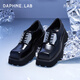 DAPHNE LAB【清倉特惠】方糖小皮鞋 厚底單鞋德比鞋百搭樂(lè )福鞋 黑色 35