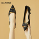 達(dá)芙妮（DAPHNE）高跟鞋女細(xì)跟單鞋婚鞋夏季新款氣質(zhì)優(yōu)雅工作宴會伴娘鞋 黑色   5.5cm 38 標(biāo)準(zhǔn)碼