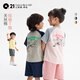 Q21Q21兒童排汗天絲短袖卡通印花T恤男女童寶寶夏裝25年春夏新款上衣 煙粉灰 130