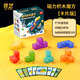 奇藝磁力積木索瑪立方體魔方兒童男女磁吸百變拼搭堆積木之謎附教程 磁力積木卡片版【糖果配色】