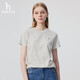 哈吉斯（HAZZYS）女裝 2025夏季新款女士多色圓領(lǐng)休閑短袖T恤女ASTSE0CBE51 淺灰色LE XL (170/92A 42)