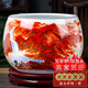 景韻雅成景德鎮(zhèn)陶瓷新中式招財聚寶盆開業(yè)裝飾風(fēng)水?dāng)[件家居喬遷送禮辦公室 鴻運當(dāng)頭（描金款）+底座+五帝錢