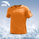 安踏速干t恤短袖男薄款2025夏季新款冰絲速干衣圓領(lǐng)半袖跑步健身服 7114-9礪黃色 XL (180)