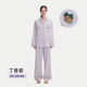 TEENIE WEENIE小熊棉刺繡睡衣女2025春秋季新款小翻領(lǐng)情侶家居服套裝 丁香紫 M