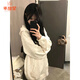 乖甜星碎花連帽加絨加厚衛(wèi)衣女秋冬短外套女港味chic寬松慵懶開衫 杏色(春秋) 薄款 L 105-120