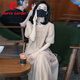皮爾卡丹（pierre cardin）重磅大牌真絲連衣裙夏季2025新款高定輕奢減齡短袖拼接桑蠶絲長裙 杏色 XL 【建議135-150斤】
