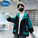 迪士尼（Disney）男童外套春秋款2025新款風(fēng)衣休閑時(shí)尚連帽上衣 黑色 貼兜風(fēng)衣 110 建議身高1米1以下