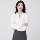 特洛曼蝴蝶結白色襯衫女長(cháng)袖設計感春秋面試正裝飄帶雪紡職業(yè)襯衣上衣