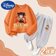 迪士尼（Disney）BINPAW男童春秋裝哪吒敖丙套裝2025新款春秋款兒童中大童衛(wèi)衣褲子 B1018橙+B1017X-淺灰褲 160 (建議身高145到155cm)