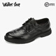Walker Shop商務(wù)鞋男系帶【優(yōu)選頭層牛皮】舒適軟底潮流防滑英倫皮鞋 黑色 42