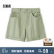 森馬（Semir）休閑褲女簡(jiǎn)約小心機(jī)直筒褲ins潮夏季小個(gè)子翻邊短褲101324125005