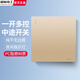 國際電工86型暗裝一開(kāi)多控中途開(kāi)關(guān)面板二開(kāi)三開(kāi)多控三控3位家用三聯(lián)一燈 【金色】一開(kāi)多控開(kāi)關(guān)