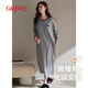 古今（GUJIN）春秋新品純棉睡裙女長(cháng)家居服裙子休閑寬松大碼可外穿睡衣帶胸墊L