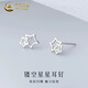 中國(guó)黃金（CHINA GOLD）S925銀耳釘女款簡(jiǎn)約百搭鏤空星星直針耳飾節(jié)日生日禮物送女友愛人 鏤空星星耳釘