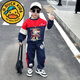 G·DUCK KIDS小黃鴨童裝男童套裝兒童最新款春裝3歲寶寶網(wǎng)紅時(shí)髦哪吒衛(wèi)衣兩件 紅色 130 cm