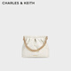 CHARLES&KEITH鏈條單肩腋下托特包流浪包包女包女友生日禮物CK2-20671559 White白色 M