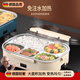 尚佳幫德國免注水電熱飯盒上班族熱飯神器車載帶飯便當(dāng)盒可加熱飯盒 【米色】電熱飯盒(四格) 10ml