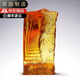 戲鯉琉璃工藝品擺件節節步步高升辦公室玄關(guān)客廳書(shū)房裝飾水晶禮品 小號琥珀色(高約18.5厘米)