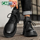 卡帝樂(lè )鱷魚(yú)（CARTELO）馬丁靴男靴秋冬季潮流工裝靴子男士英倫風(fēng)機車(chē)皮靴男 黑色 42碼