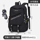 BIENJOUE2025新款初中高中生男生大容量書(shū)包簡(jiǎn)約大學(xué)生電腦雙肩包輕便背包 大號黑色+掛件
