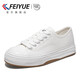飛躍官方男鞋帆布鞋男2026春季新款厚底百搭休閑板鞋男 白色 40