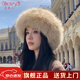 笙格兒仿貂毛皮草帽子女秋冬季毛絨漁夫帽卡其高級顯臉小保暖護耳雷鋒帽 卡其色 均碼